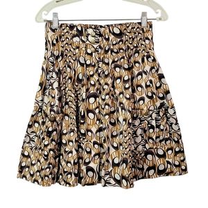 Anthropology Parameter Modern Graphic A Line Mid Length Skirt Snap Pockets NWT